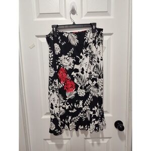 Vintage Believe.. Floral Skirt with‎ Ruffled Hem Size Large